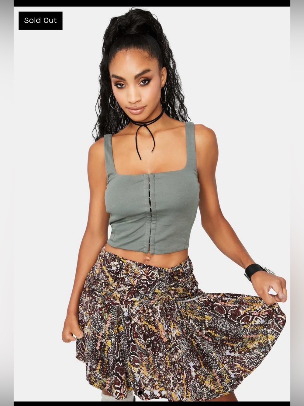 Free People Saturday Sun mini skirt snake print animal print boho size 4